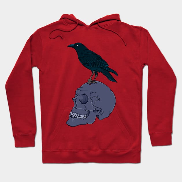 Raven on a Skull Hoodie by mailboxdisco